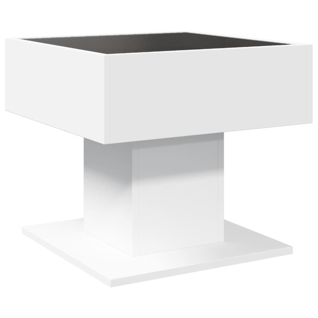 Table basse avec LED blanc 50x50x45 cm bois d'ingénierie Tables basses vidaXL   