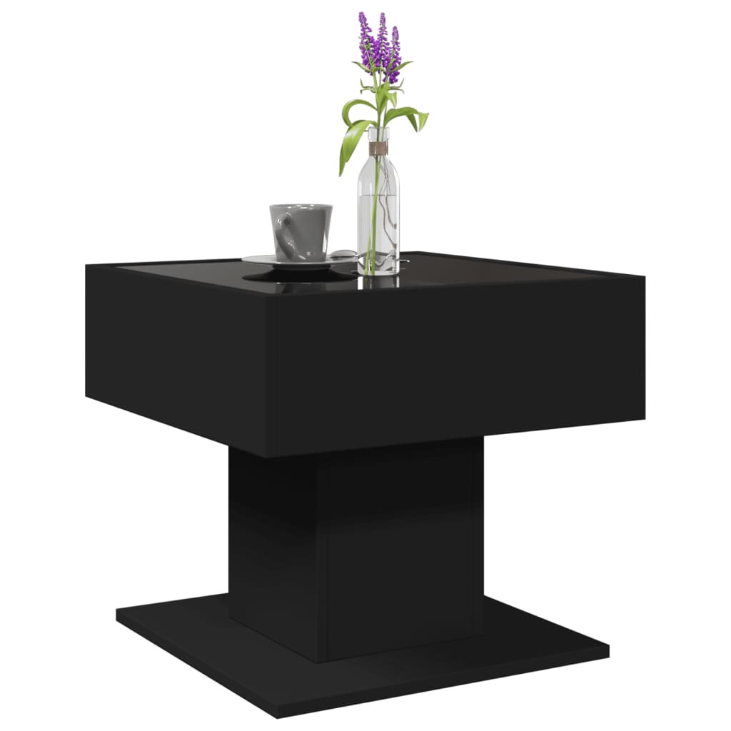 Table basse avec LED noir 50x50x45 cm bois d'ingénierie Tables basses vidaXL   