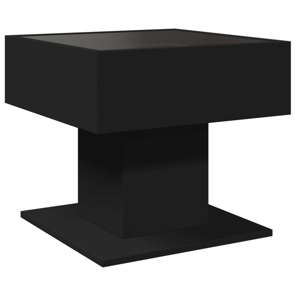 Table basse avec LED noir 50x50x45 cm bois d'ingénierie Tables basses vidaXL   