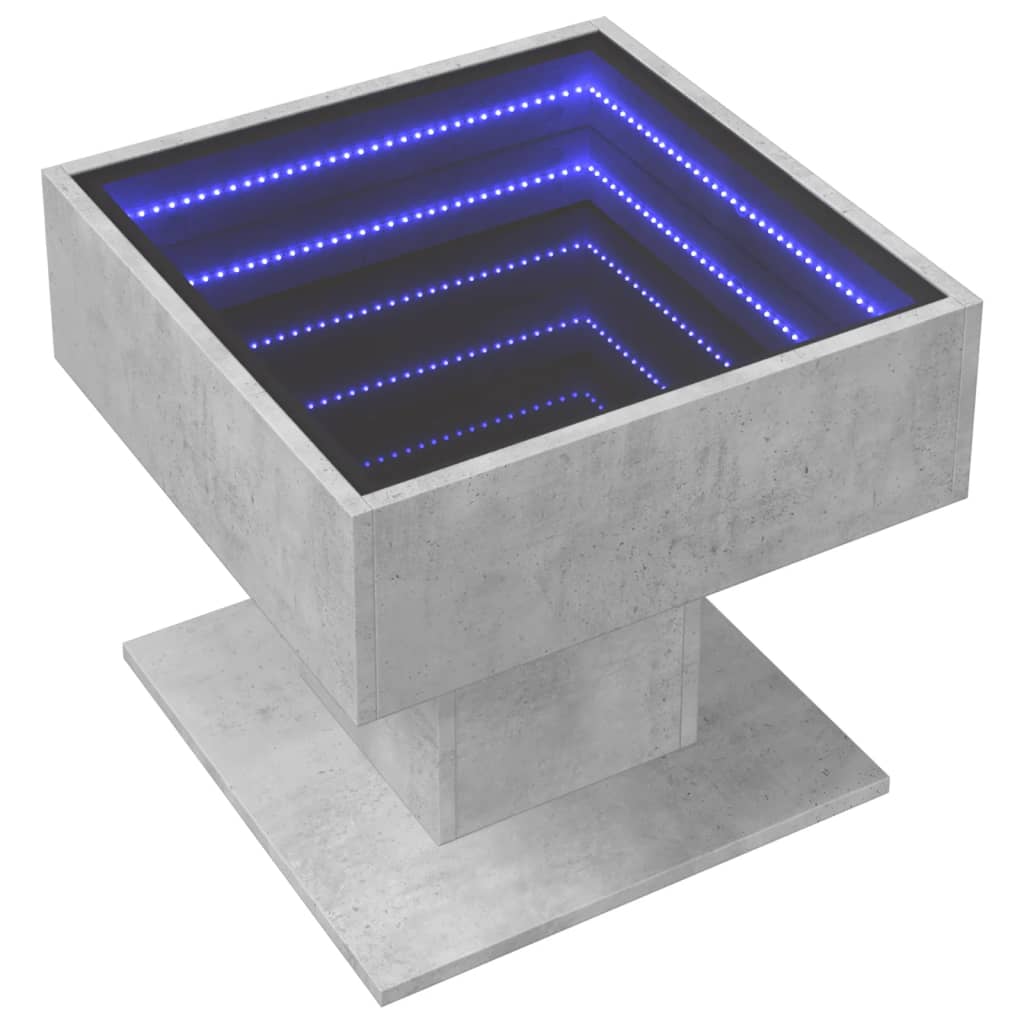 Table basse avec LED gris béton 50x50x45 cm bois d'ingénierie Tables basses vidaXL   