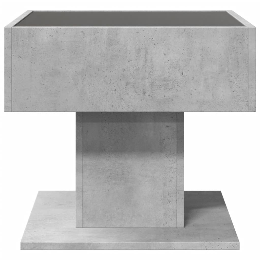 Table basse avec LED gris béton 50x50x45 cm bois d'ingénierie Tables basses vidaXL   