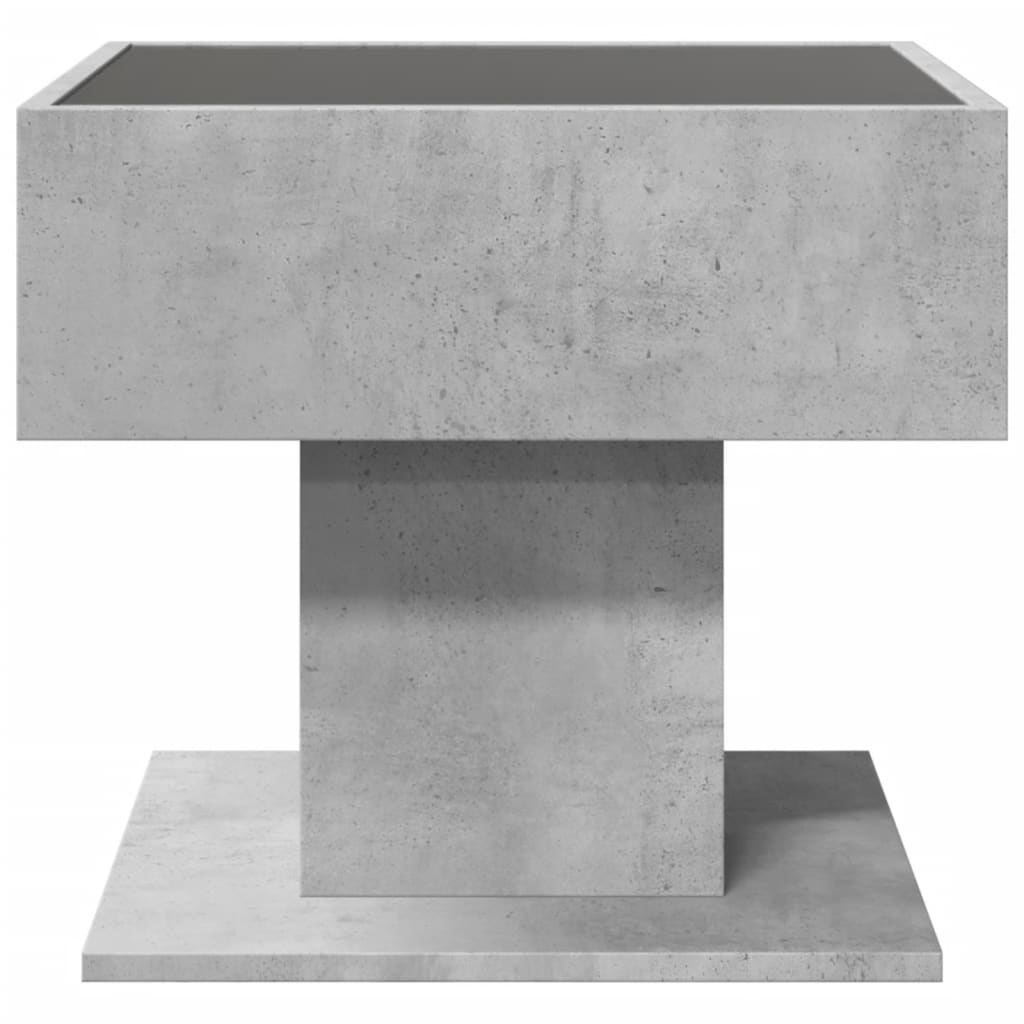 Table basse avec LED gris béton 50x50x45 cm bois d'ingénierie Tables basses vidaXL   