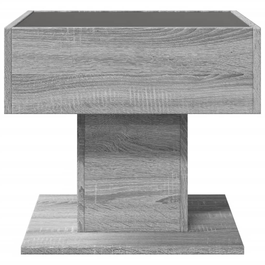 Table basse avec LED sonoma gris 50x50x45 cm bois d'ingénierie Tables basses vidaXL   