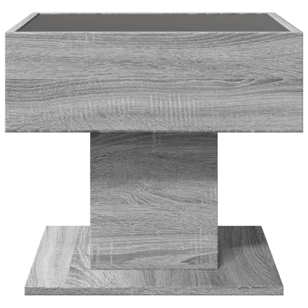 Table basse avec LED sonoma gris 50x50x45 cm bois d'ingénierie Tables basses vidaXL   