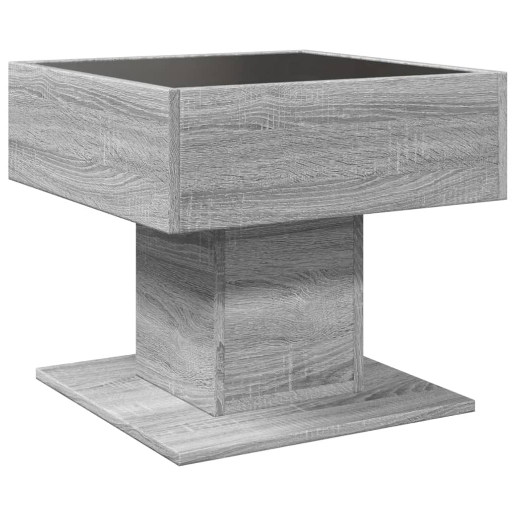 Table basse avec LED sonoma gris 50x50x45 cm bois d'ingénierie Tables basses vidaXL   