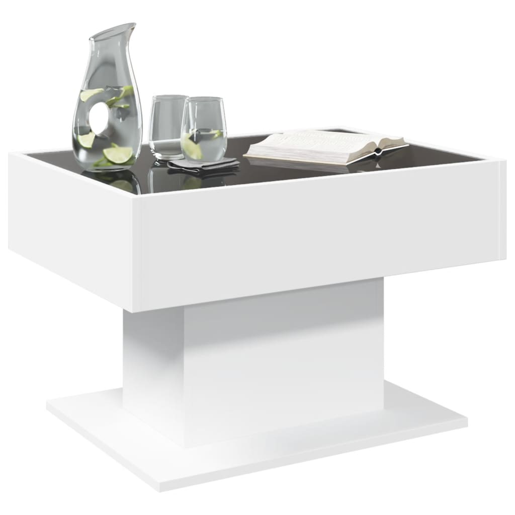 Table basse avec LED blanc 70x50x45 cm bois d'ingénierie Tables basses vidaXL   