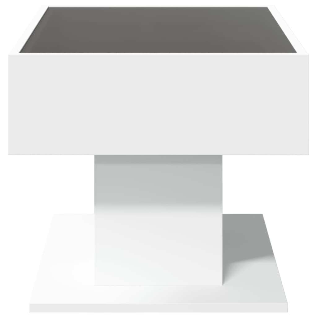 Table basse avec LED blanc 70x50x45 cm bois d'ingénierie Tables basses vidaXL   