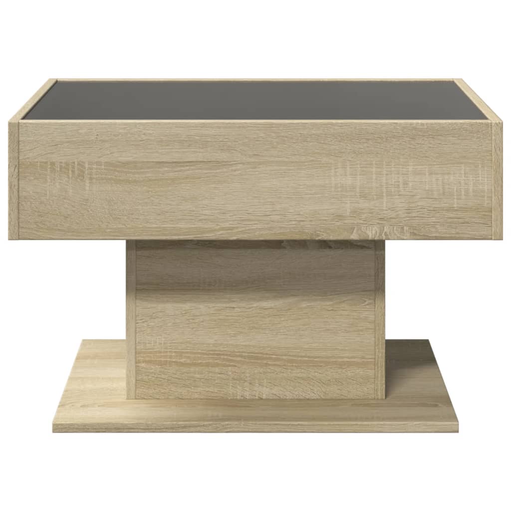 Table basse avec LED chêne sonoma 70x50x45 cm bois d'ingénierie Tables basses vidaXL   