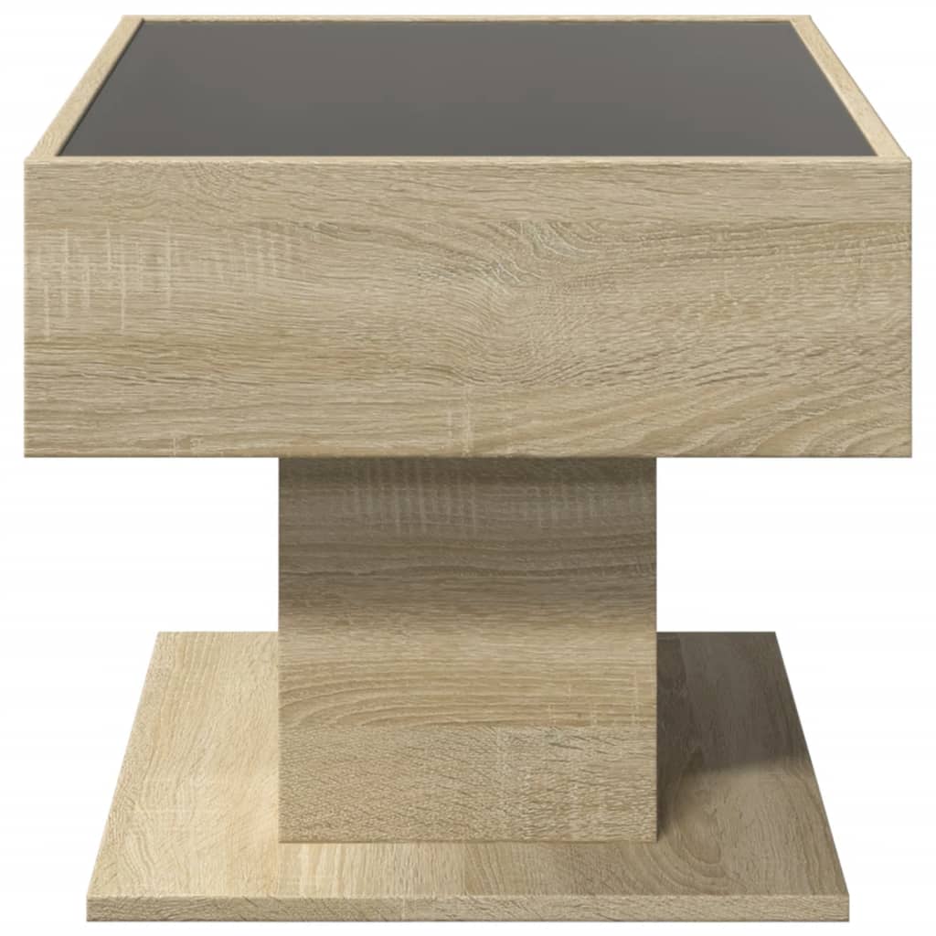 Table basse avec LED chêne sonoma 70x50x45 cm bois d'ingénierie Tables basses vidaXL   