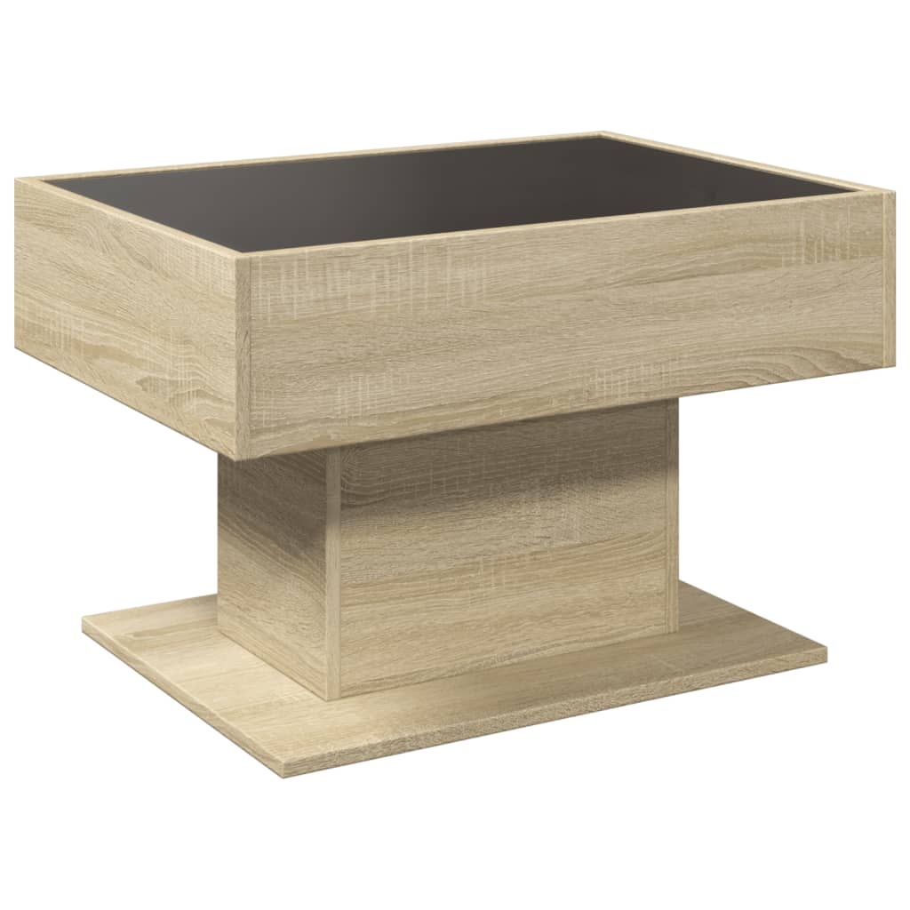 Table basse avec LED chêne sonoma 70x50x45 cm bois d'ingénierie Tables basses vidaXL   