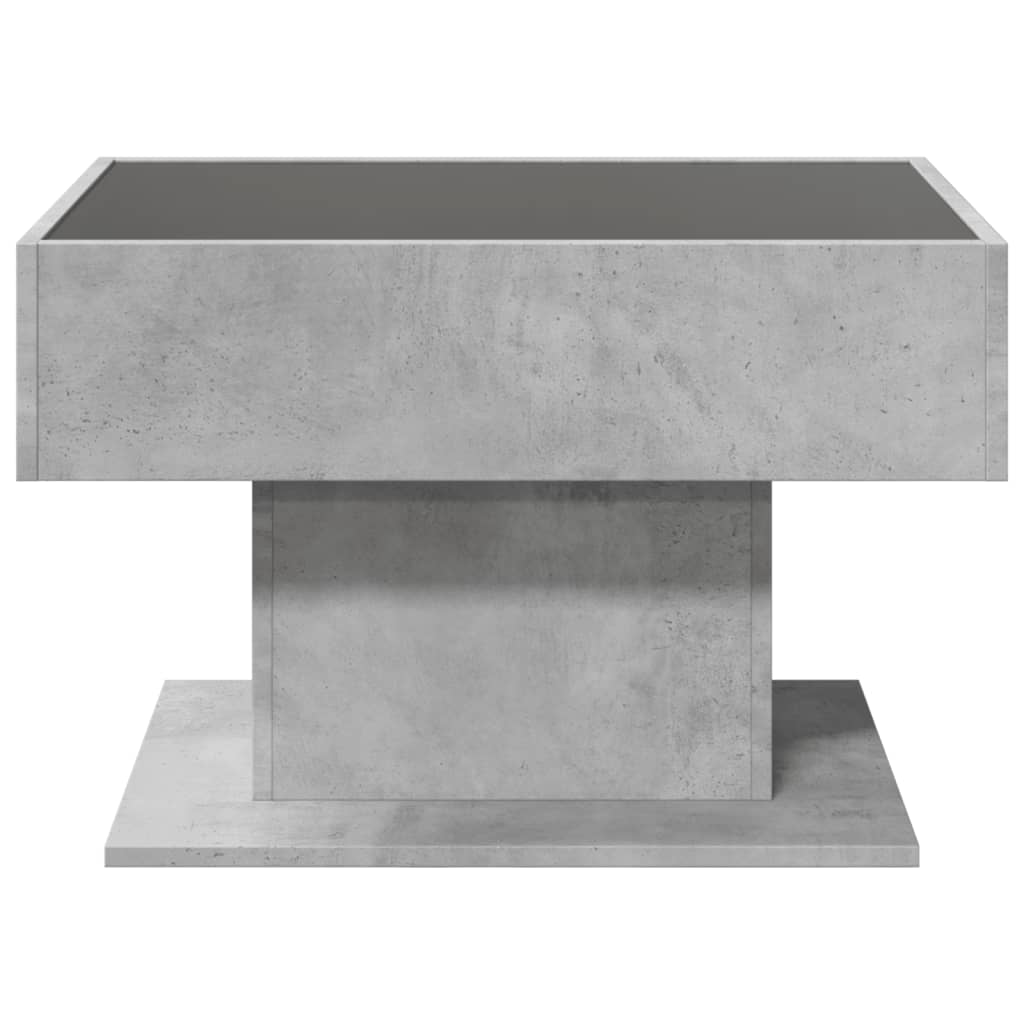 Table basse avec LED gris béton 70x50x45 cm bois d'ingénierie Tables basses vidaXL   