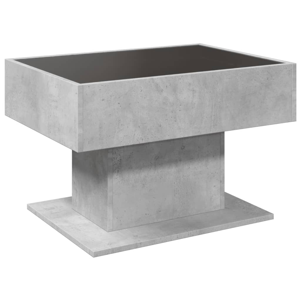 Table basse avec LED gris béton 70x50x45 cm bois d'ingénierie Tables basses vidaXL   