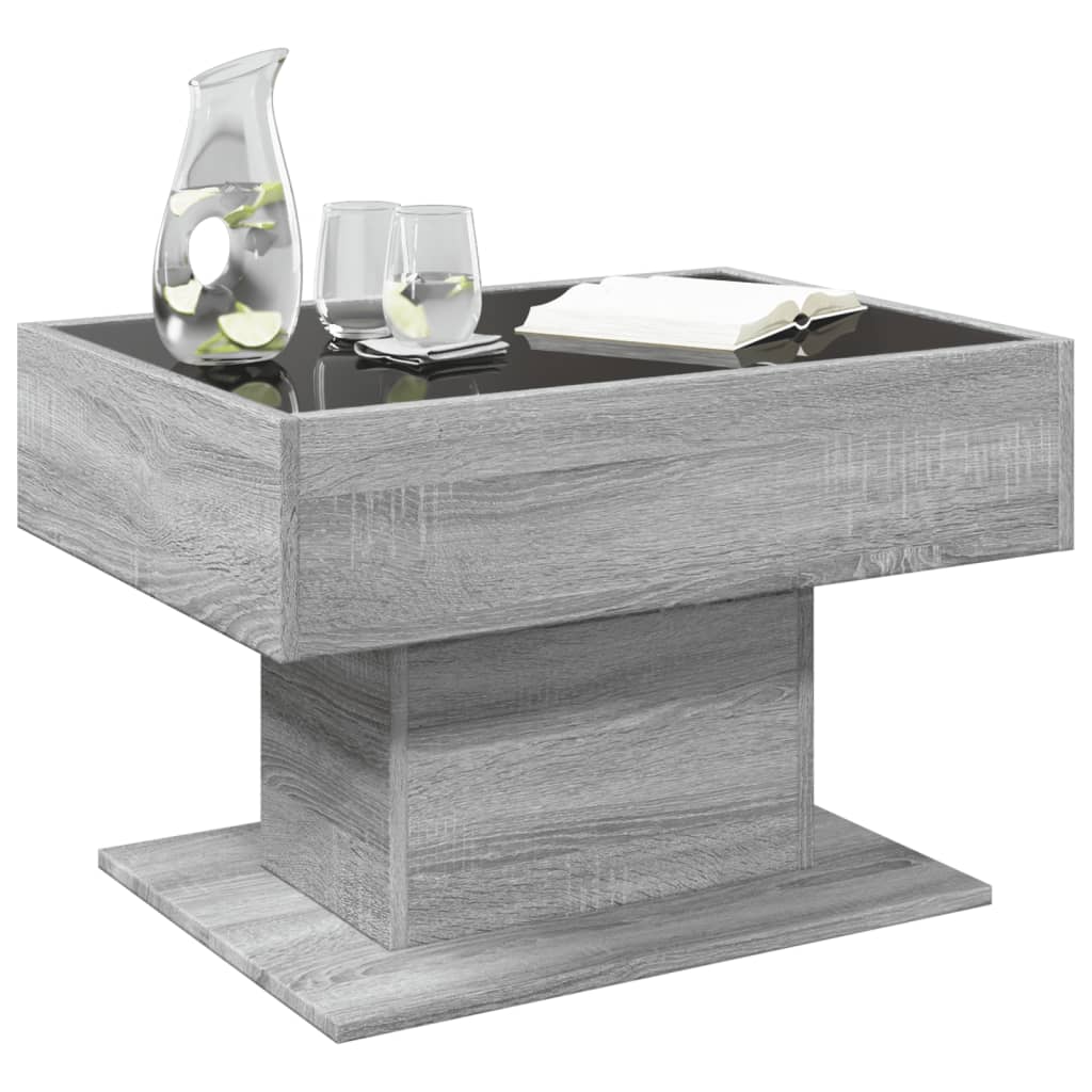 Table basse avec LED sonoma gris 70x50x45 cm bois d'ingénierie Tables basses vidaXL   