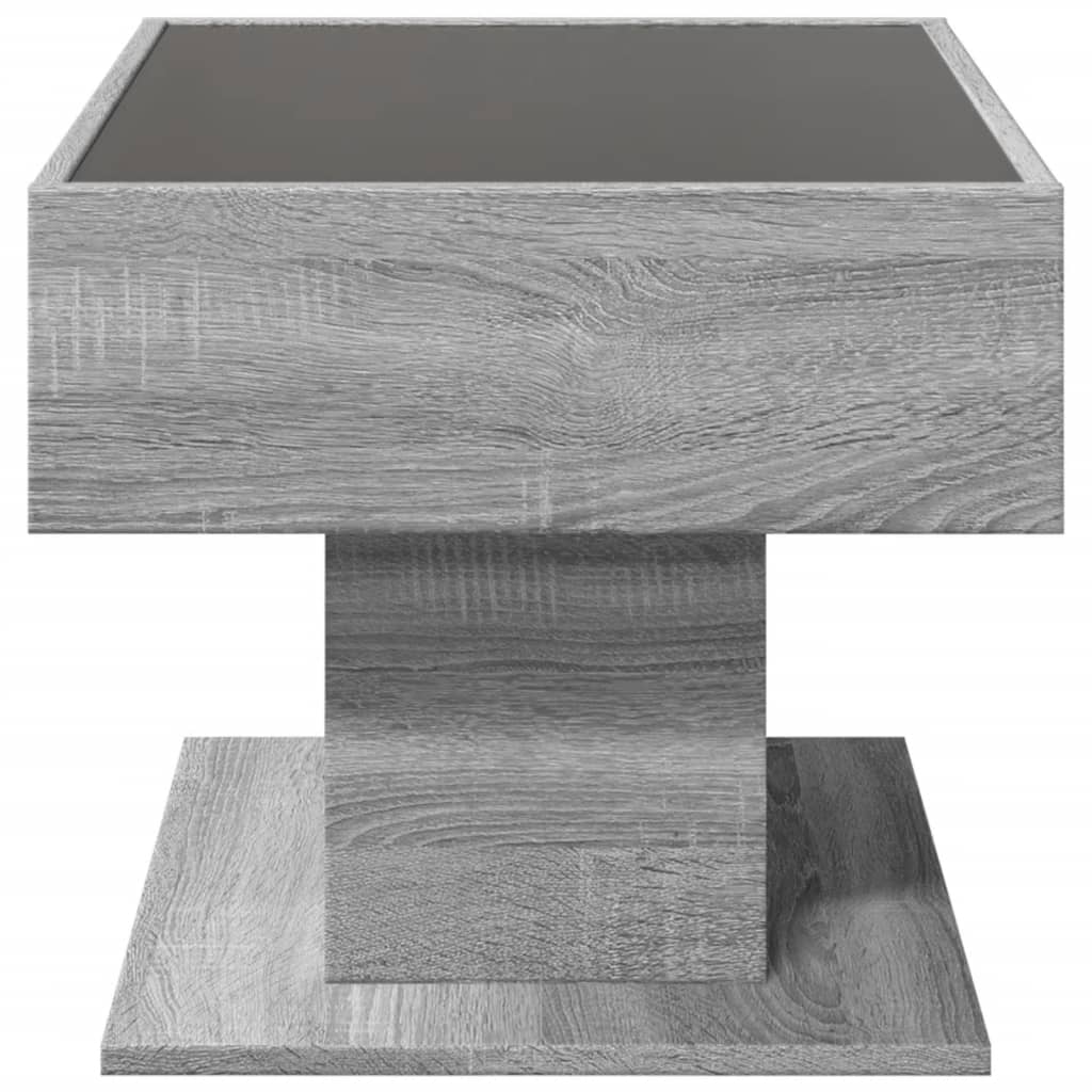 Table basse avec LED sonoma gris 70x50x45 cm bois d'ingénierie Tables basses vidaXL   