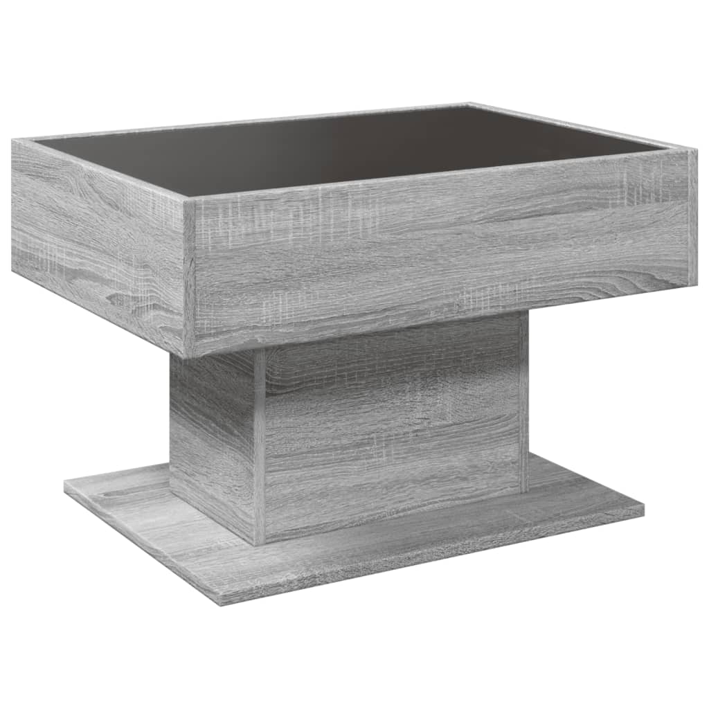 Table basse avec LED sonoma gris 70x50x45 cm bois d'ingénierie Tables basses vidaXL   