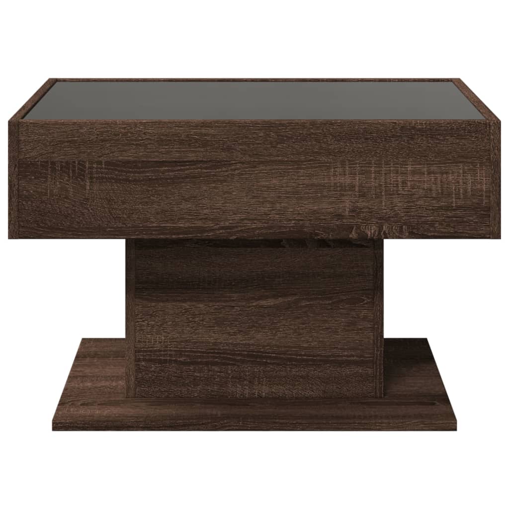 Table basse avec LED chêne marron 70x50x45 cm bois d'ingénierie Tables basses vidaXL   