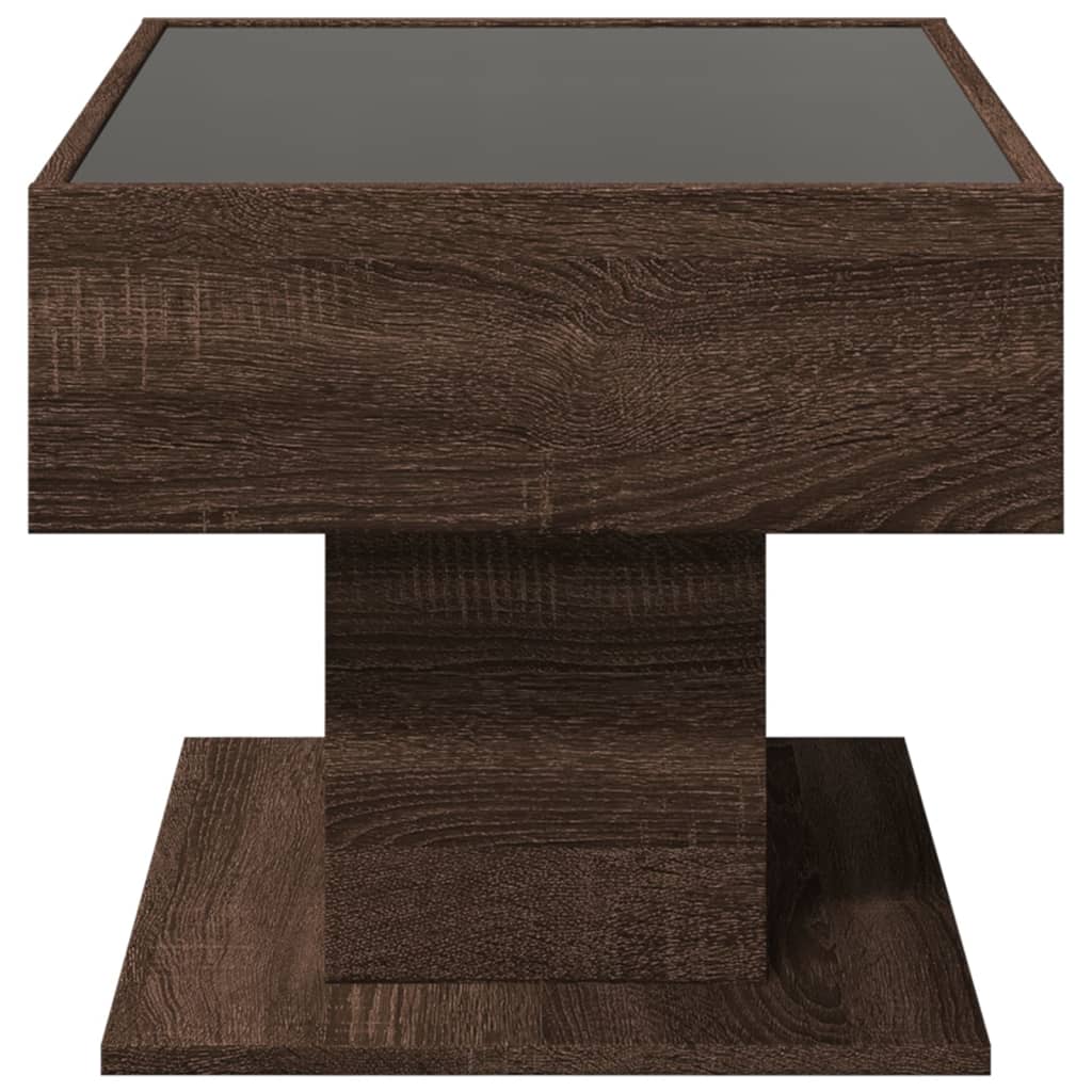 Table basse avec LED chêne marron 70x50x45 cm bois d'ingénierie Tables basses vidaXL   