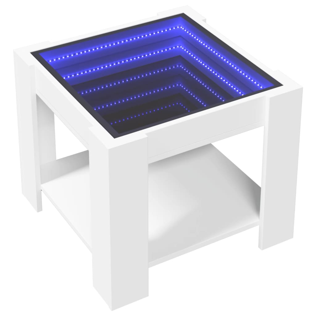 Table basse avec LED blanc 53x53x45 cm bois d'ingénierie Tables basses vidaXL   