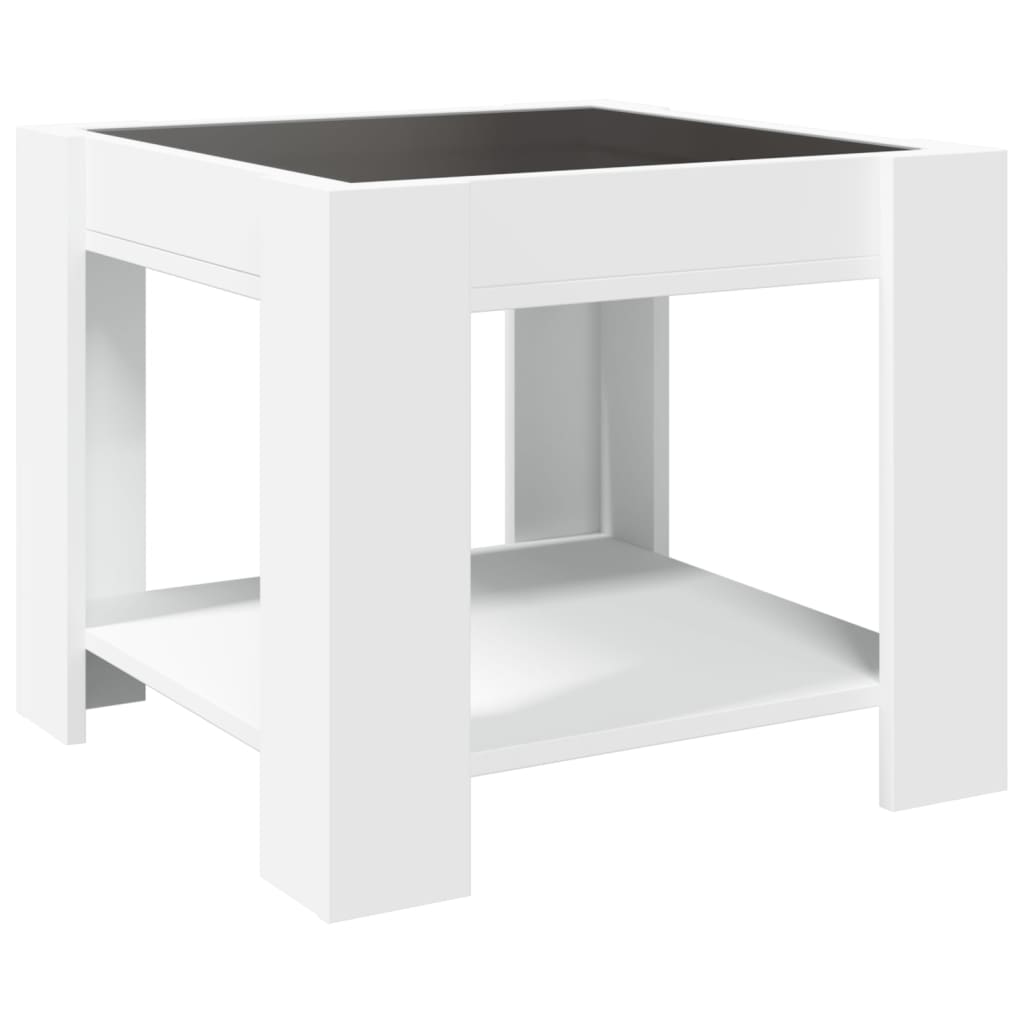 Table basse avec LED blanc 53x53x45 cm bois d'ingénierie Tables basses vidaXL   