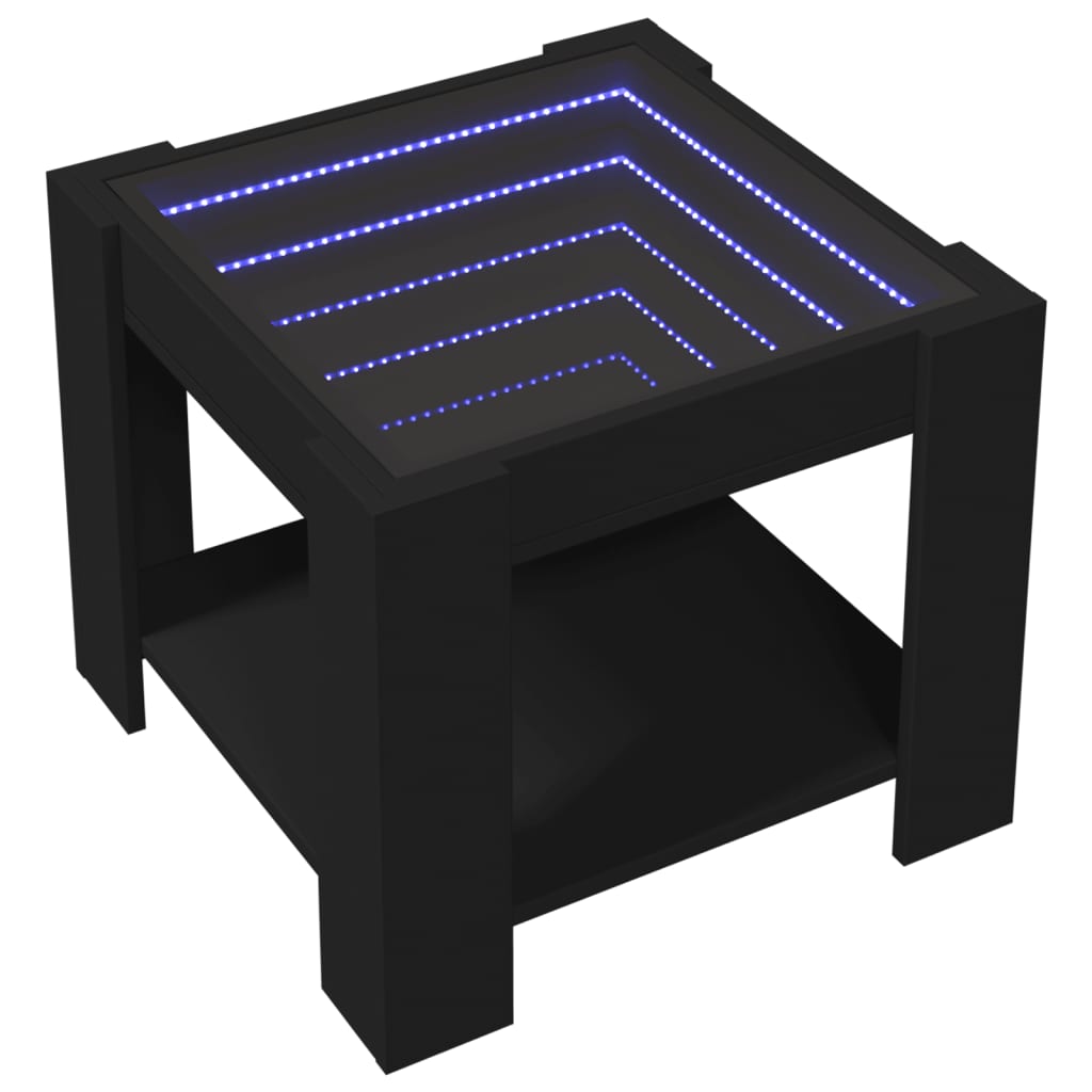 Table basse avec LED noir 53x53x45 cm bois d'ingénierie Tables basses vidaXL   