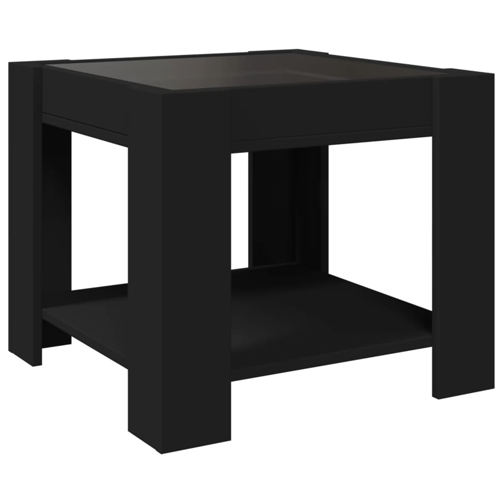 Table basse avec LED noir 53x53x45 cm bois d'ingénierie Tables basses vidaXL   