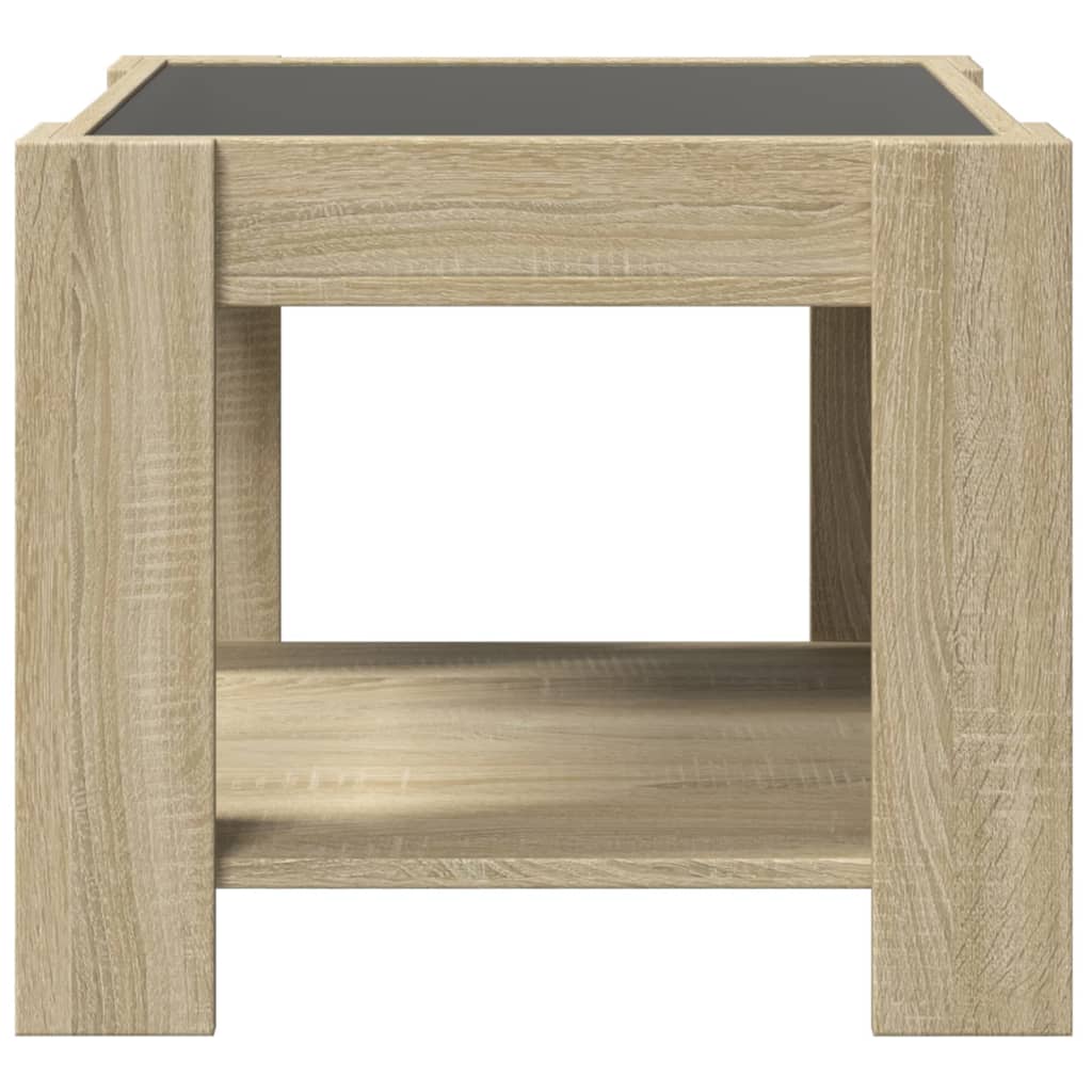 Table basse avec LED chêne sonoma 53x53x45 cm bois d'ingénierie Tables basses vidaXL   