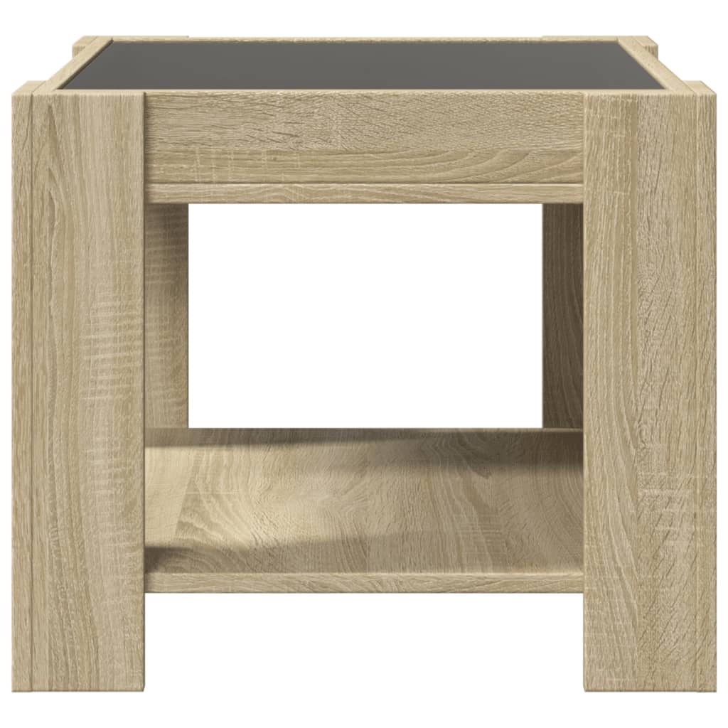 Table basse avec LED chêne sonoma 53x53x45 cm bois d'ingénierie Tables basses vidaXL   