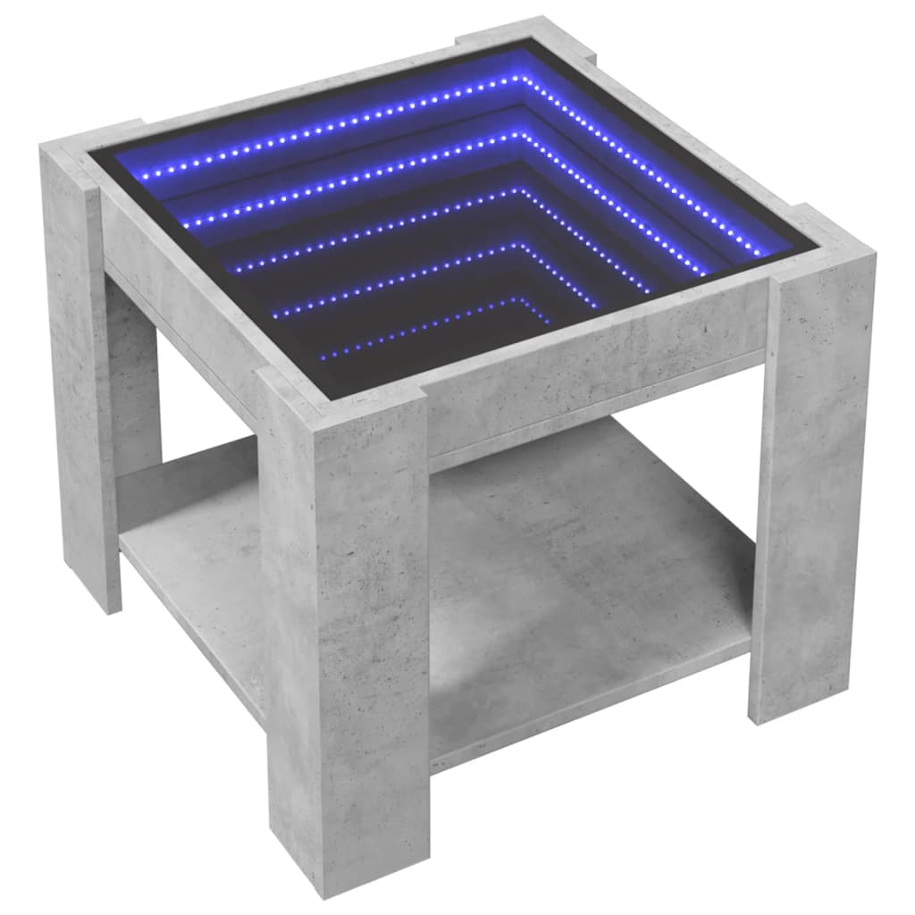 Table basse avec LED gris béton 53x53x45 cm bois d'ingénierie Tables basses vidaXL   