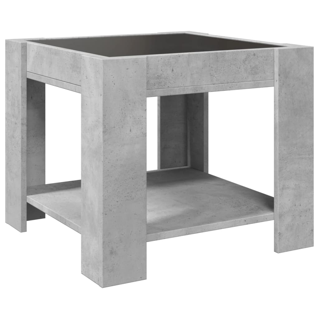 Table basse avec LED gris béton 53x53x45 cm bois d'ingénierie Tables basses vidaXL   