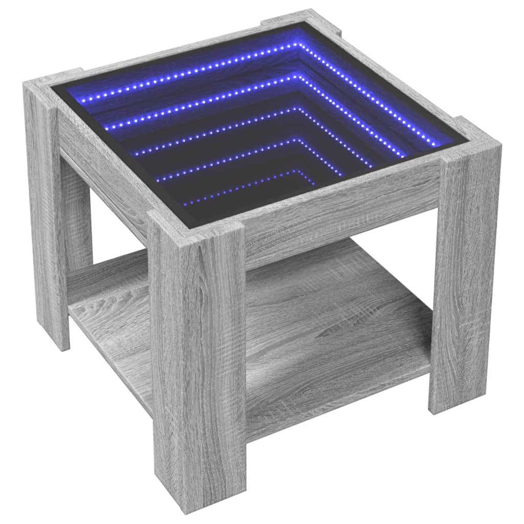 Table basse avec LED sonoma gris 53x53x45 cm bois d'ingénierie Tables basses vidaXL   