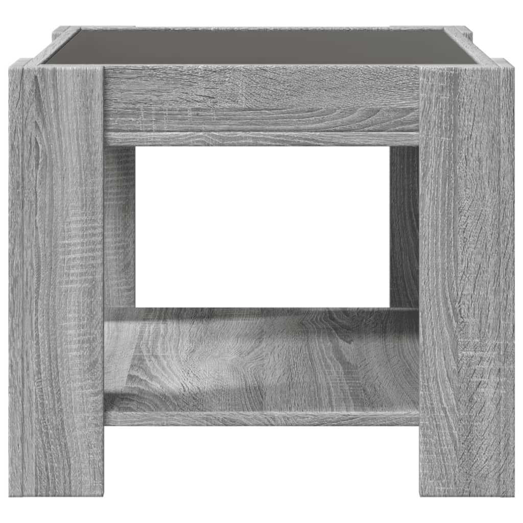 Table basse avec LED sonoma gris 53x53x45 cm bois d'ingénierie Tables basses vidaXL   