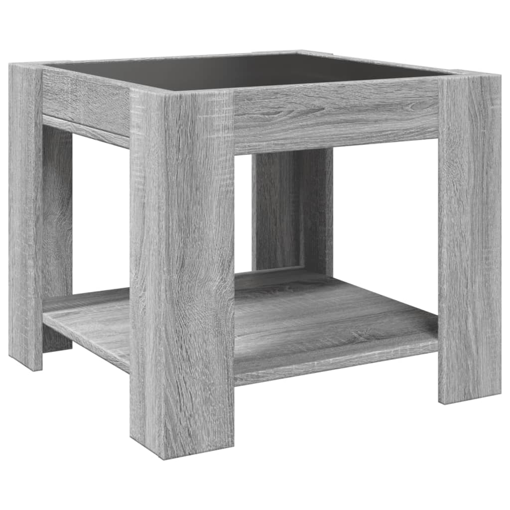 Table basse avec LED sonoma gris 53x53x45 cm bois d'ingénierie Tables basses vidaXL   