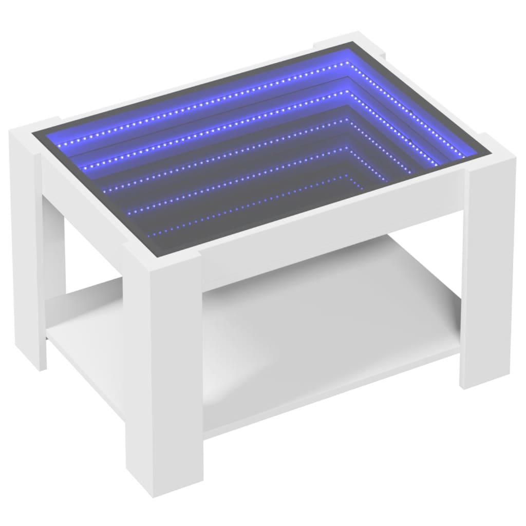 Table basse avec LED blanc 73x53x45 cm bois d'ingénierie Tables basses vidaXL   