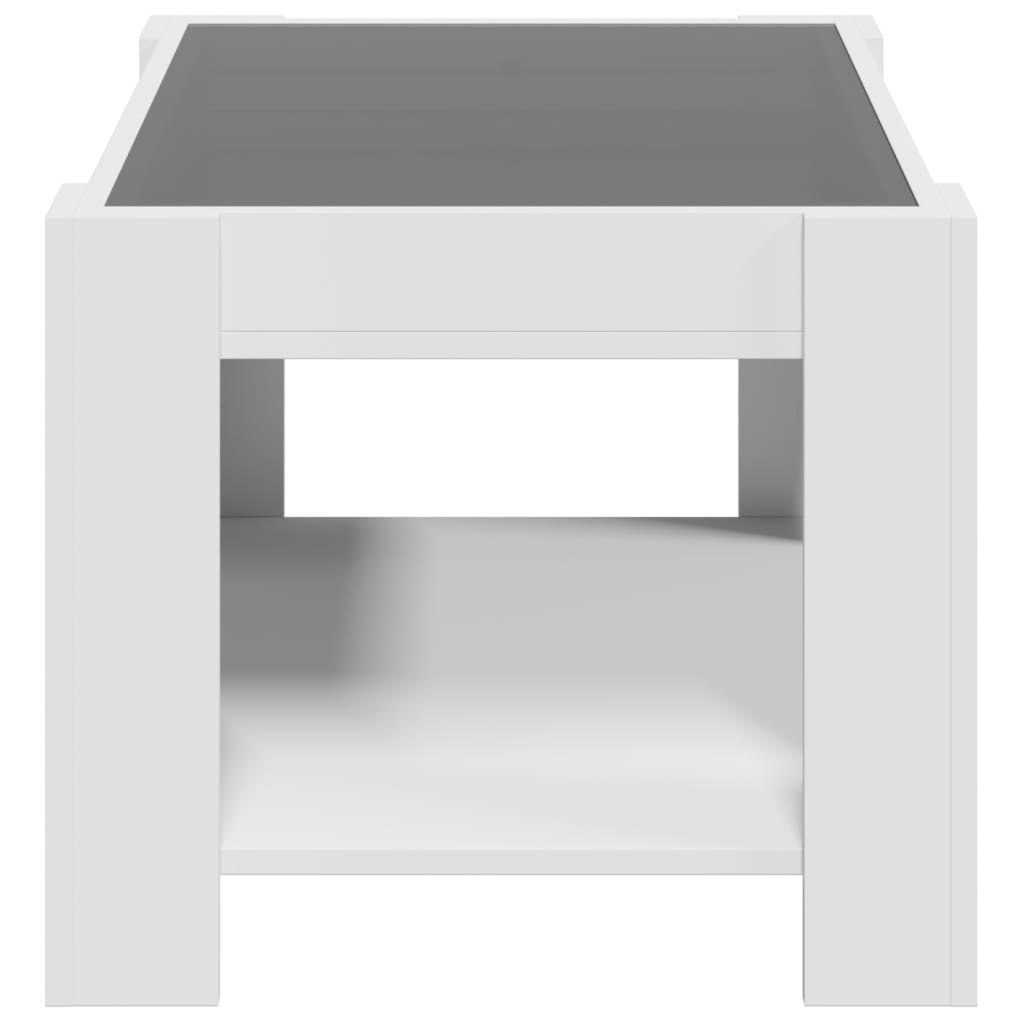 Table basse avec LED blanc 73x53x45 cm bois d'ingénierie Tables basses vidaXL   