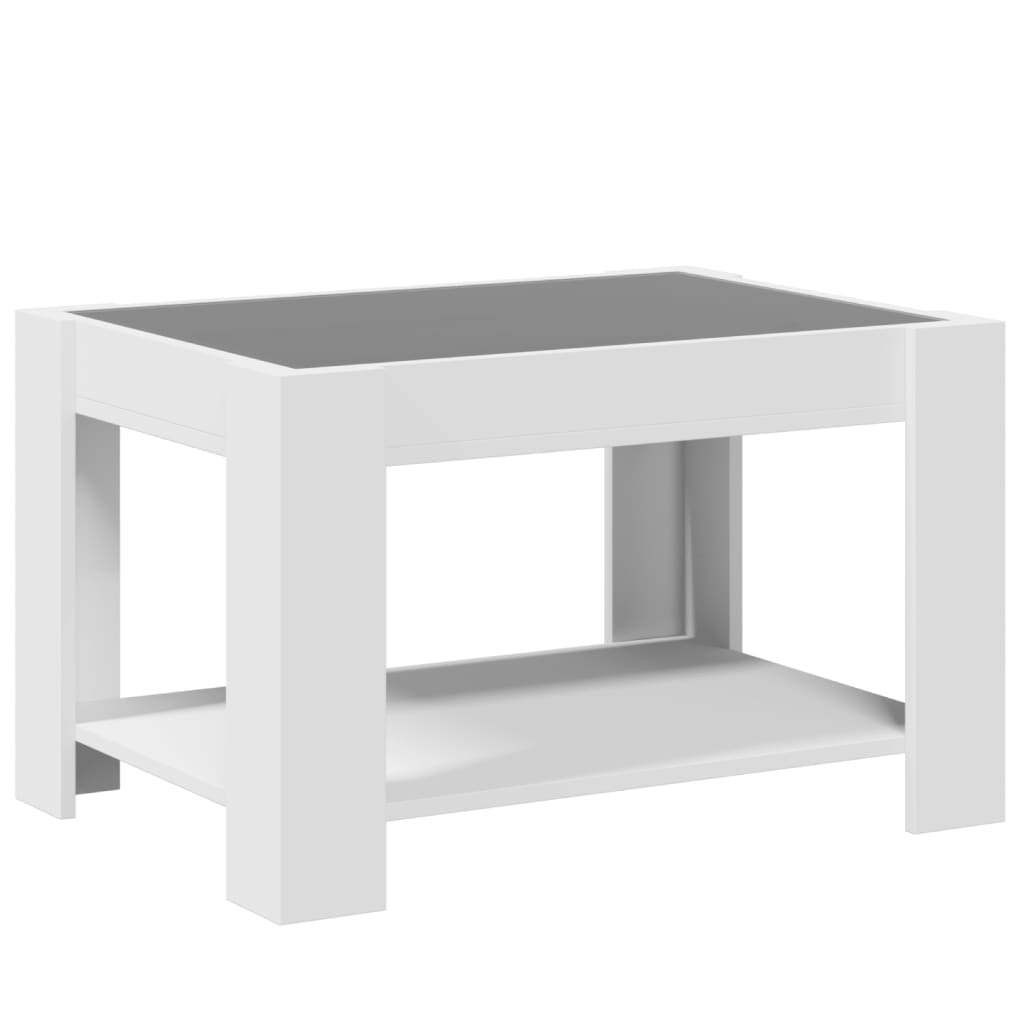 Table basse avec LED blanc 73x53x45 cm bois d'ingénierie Tables basses vidaXL   