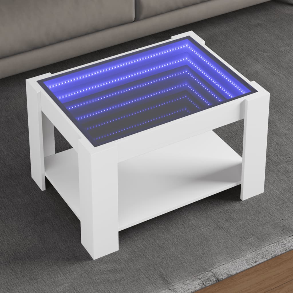 Table basse avec LED blanc 73x53x45 cm bois d'ingénierie Tables basses vidaXL   