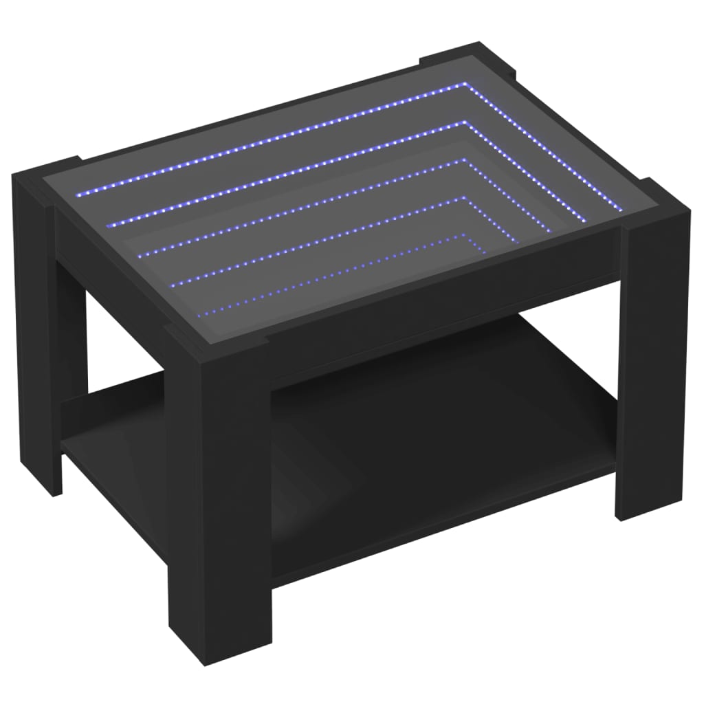 Table basse avec LED noir 73x53x45 cm bois d'ingénierie Tables basses vidaXL   