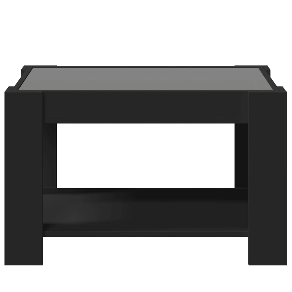 Table basse avec LED noir 73x53x45 cm bois d'ingénierie Tables basses vidaXL   