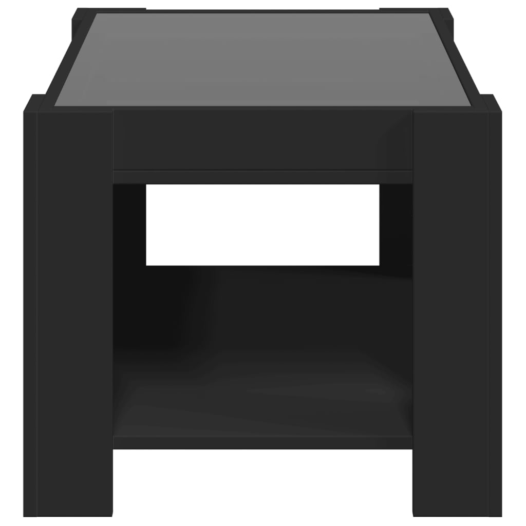 Table basse avec LED noir 73x53x45 cm bois d'ingénierie Tables basses vidaXL   