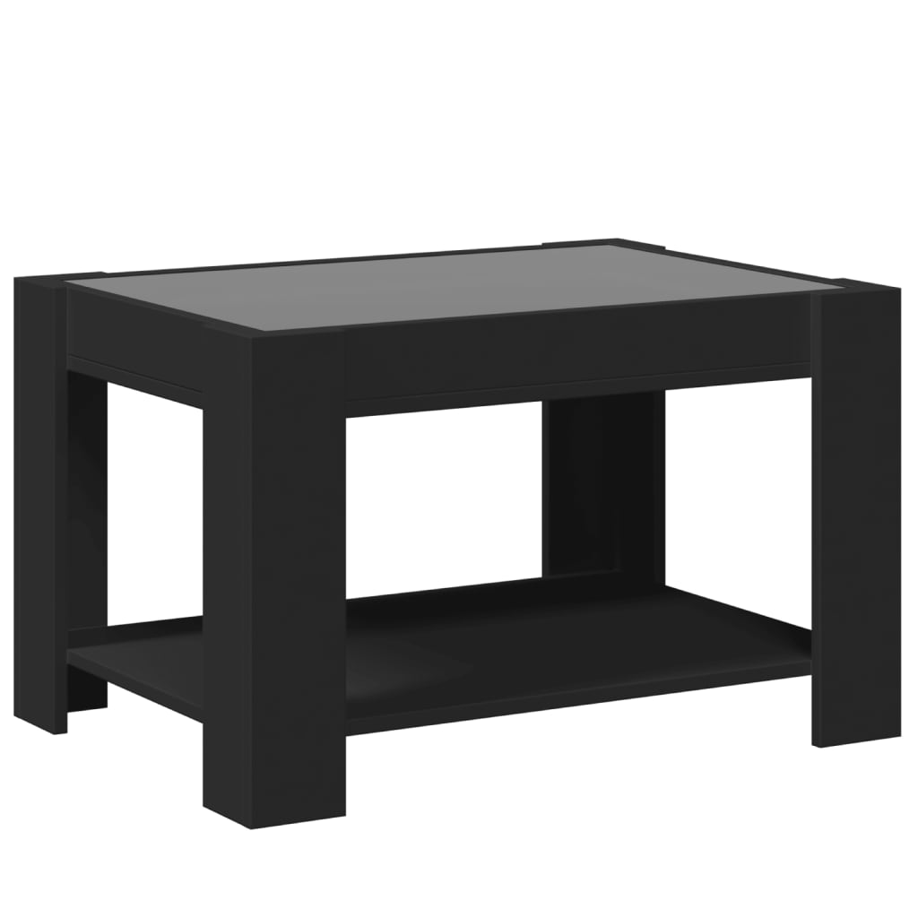 Table basse avec LED noir 73x53x45 cm bois d'ingénierie Tables basses vidaXL   