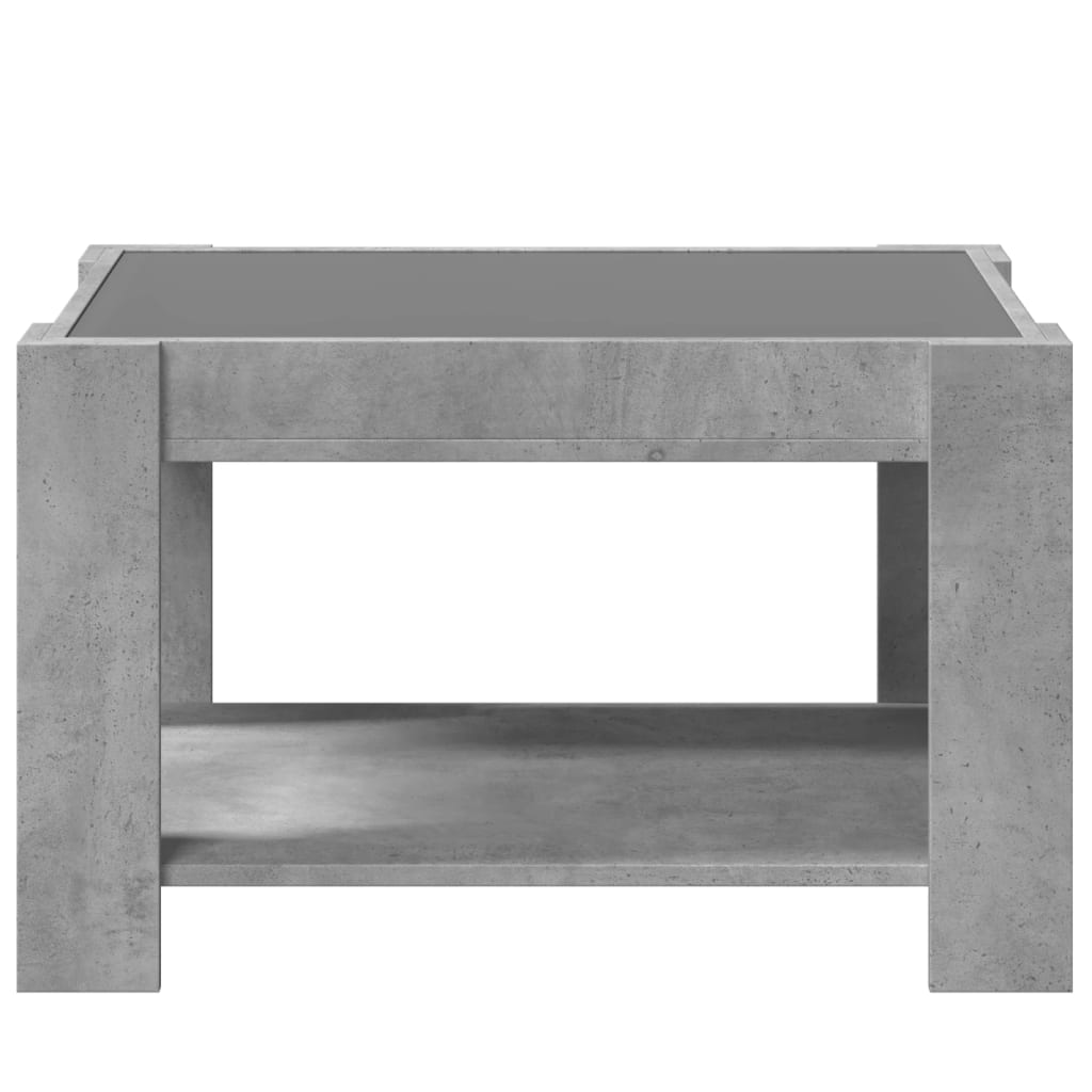 Table basse avec LED gris béton 73x53x45 cm bois d'ingénierie Tables basses vidaXL   