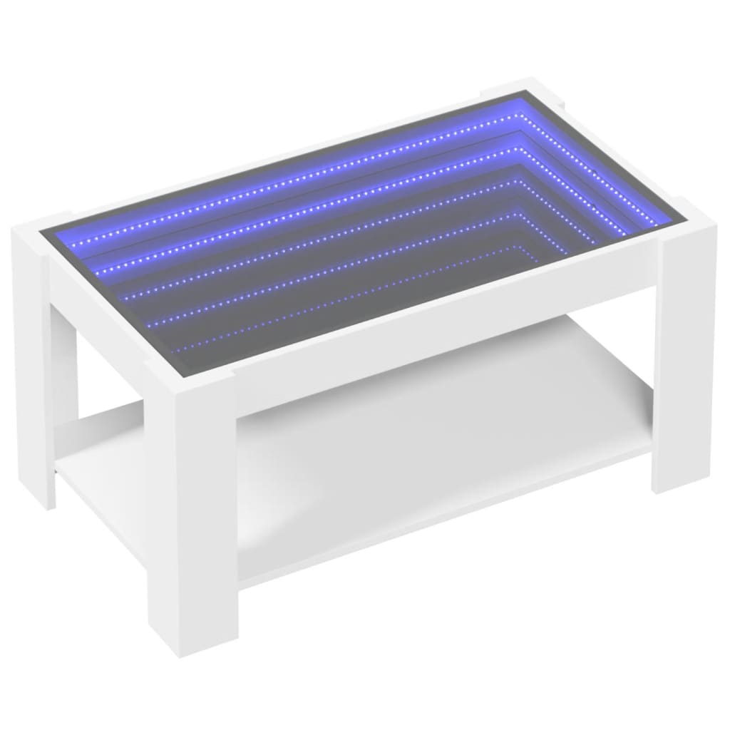 Table basse avec LED blanc 93x53x45 cm bois d'ingénierie Tables basses vidaXL   