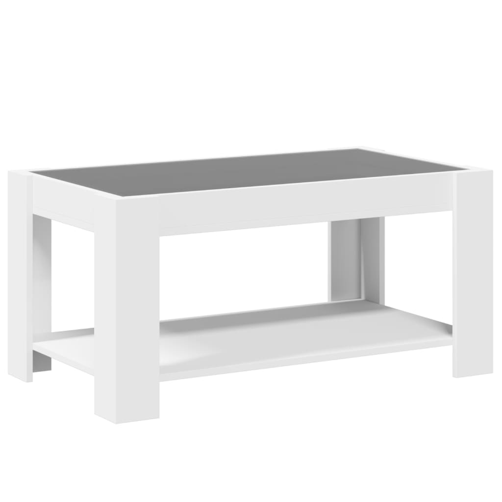 Table basse avec LED blanc 93x53x45 cm bois d'ingénierie Tables basses vidaXL   