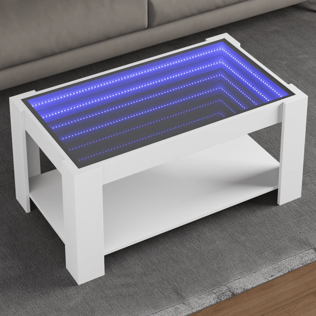 Table basse avec LED blanc 93x53x45 cm bois d'ingénierie Tables basses vidaXL   