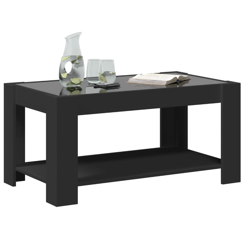 Table basse avec LED noir 93x53x45 cm bois d'ingénierie Tables basses vidaXL   