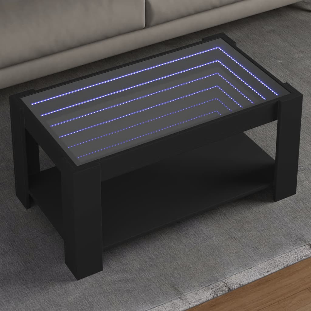 Table basse avec LED noir 93x53x45 cm bois d'ingénierie Tables basses vidaXL   