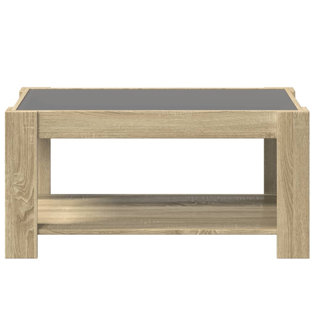 Table basse avec LED chêne sonoma 93x53x45 cm bois d'ingénierie Tables basses vidaXL   