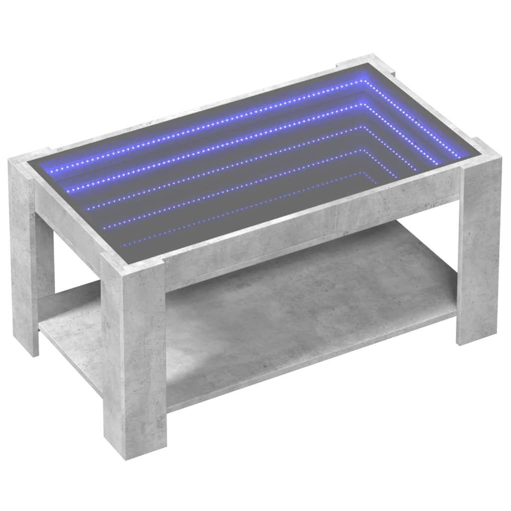 Table basse avec LED gris béton 93x53x45 cm bois d'ingénierie Tables basses vidaXL   