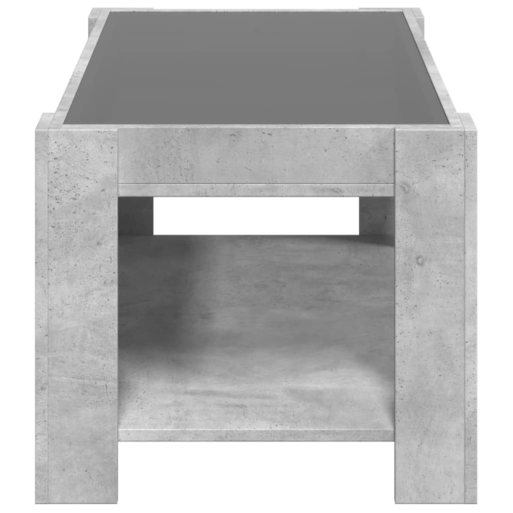 Table basse avec LED gris béton 93x53x45 cm bois d'ingénierie Tables basses vidaXL   