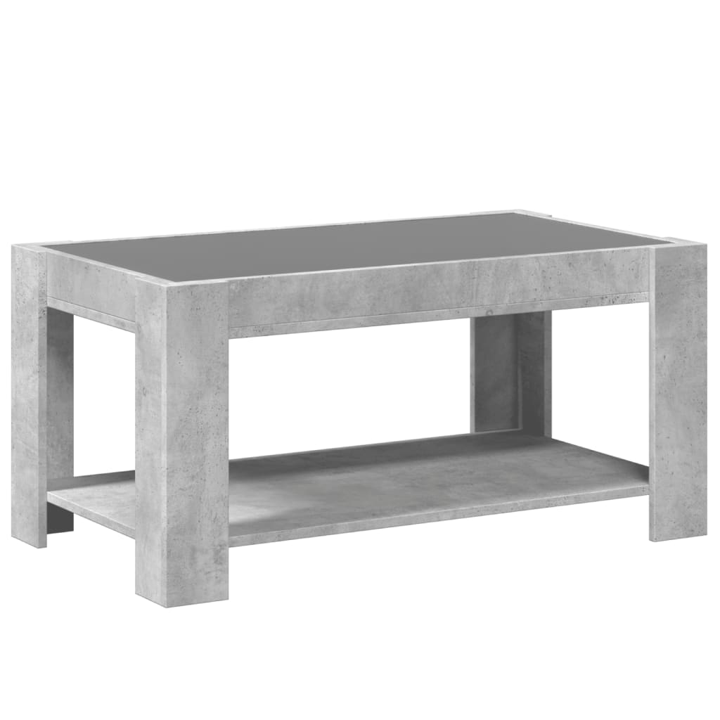 Table basse avec LED gris béton 93x53x45 cm bois d'ingénierie Tables basses vidaXL   